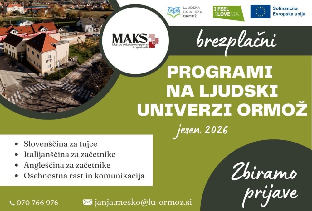 Brezplačni programi – jesen 2026