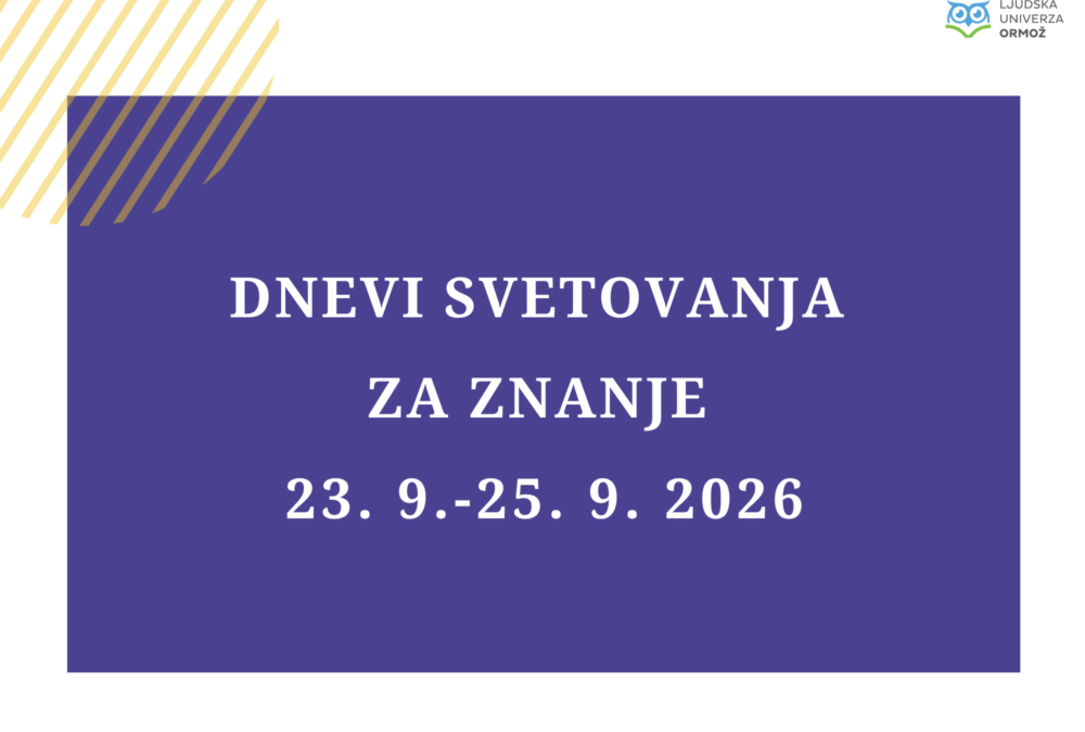 Dnevi svetovanja za znanje se vračajo!